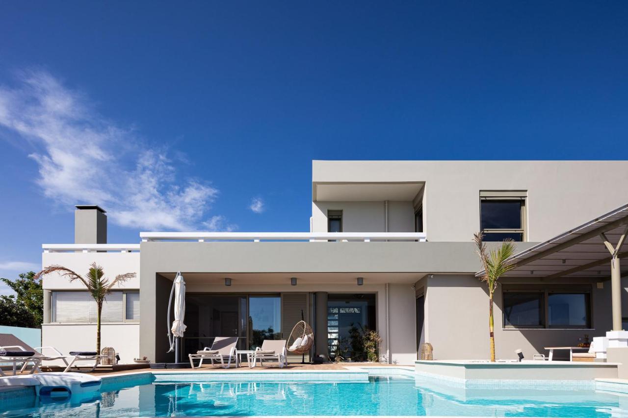 Rizes Villa With Jacuzzi & Heated Pool Agia Triada Exteriör bild