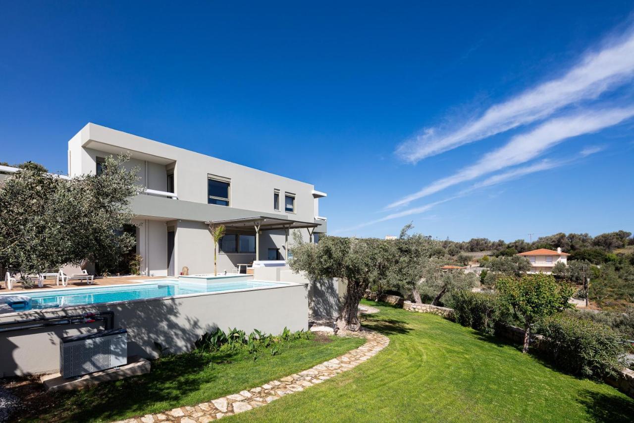 Rizes Villa With Jacuzzi & Heated Pool Agia Triada Exteriör bild