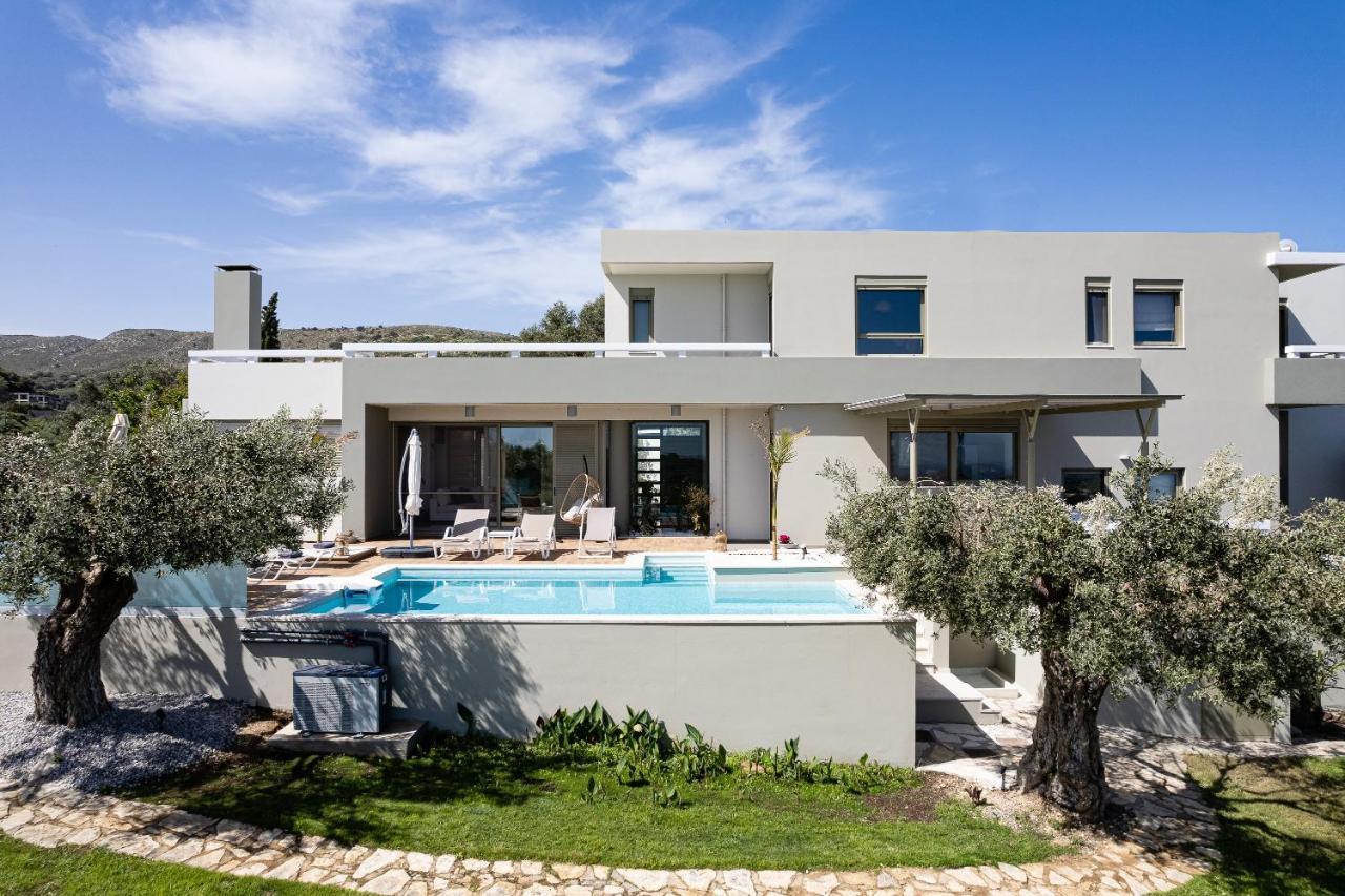 Rizes Villa With Jacuzzi & Heated Pool Agia Triada Exteriör bild