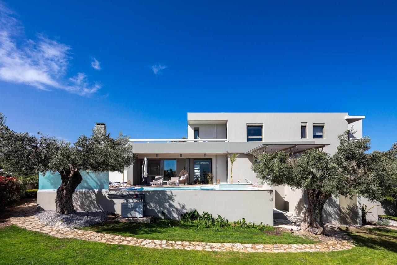 Rizes Villa With Jacuzzi & Heated Pool Agia Triada Exteriör bild
