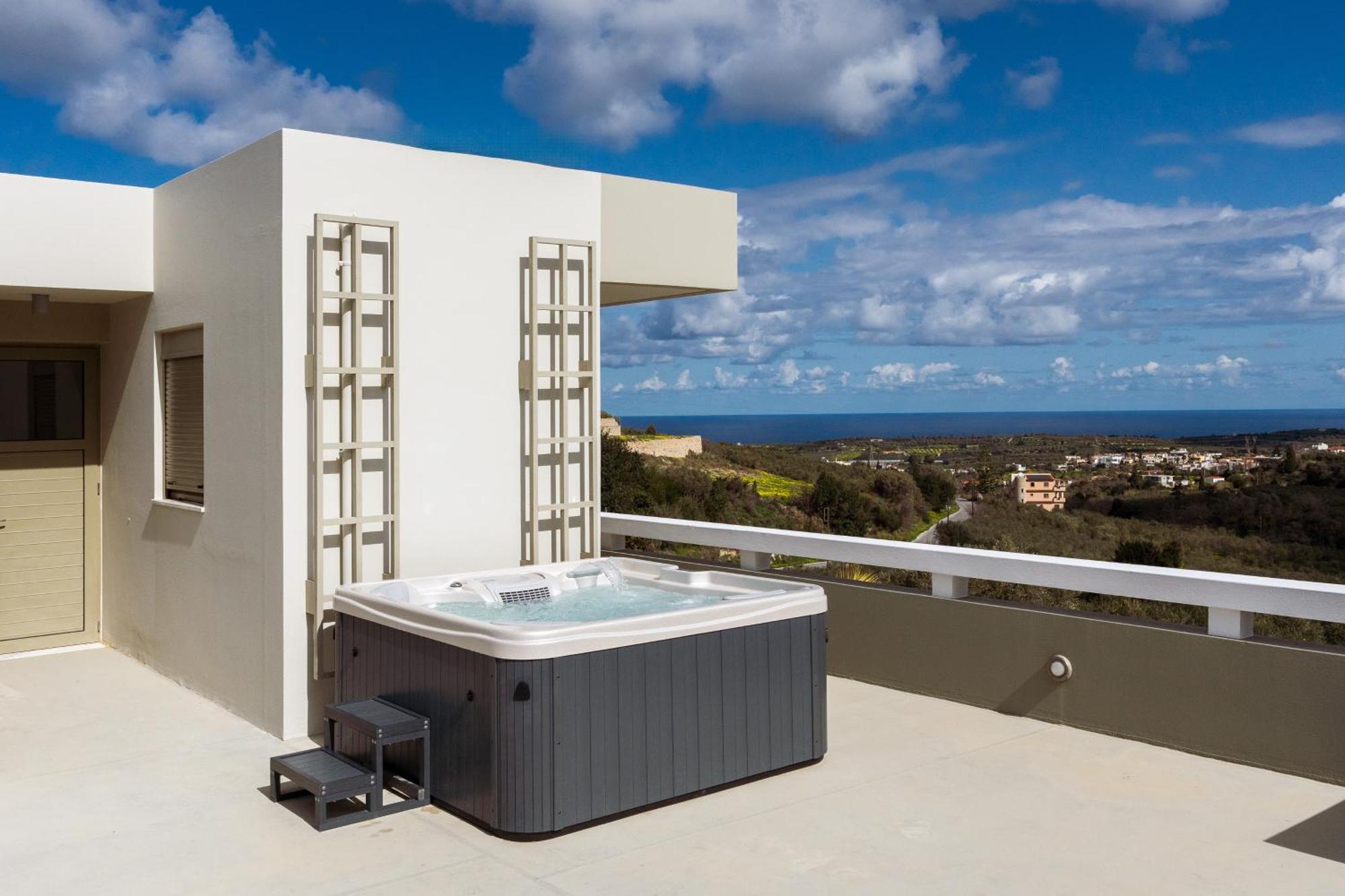Rizes Villa With Jacuzzi & Heated Pool Agia Triada Exteriör bild